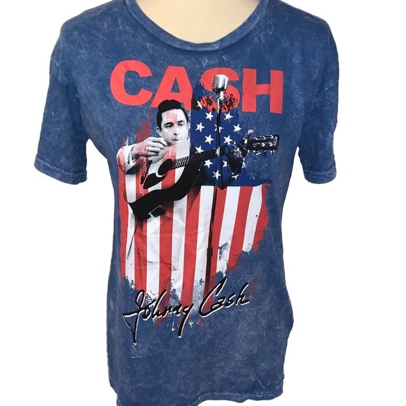 NWT - Licensed Character Johnny Cash Flag Tee - Picture 2 of 7